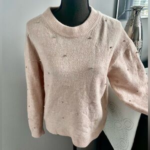 Pink Embellished Sweater - Runs Big
